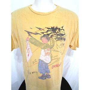 Catori Clothing Yellow Distressed Anime X Attack On Titan Levi T Shirt Men Sz L